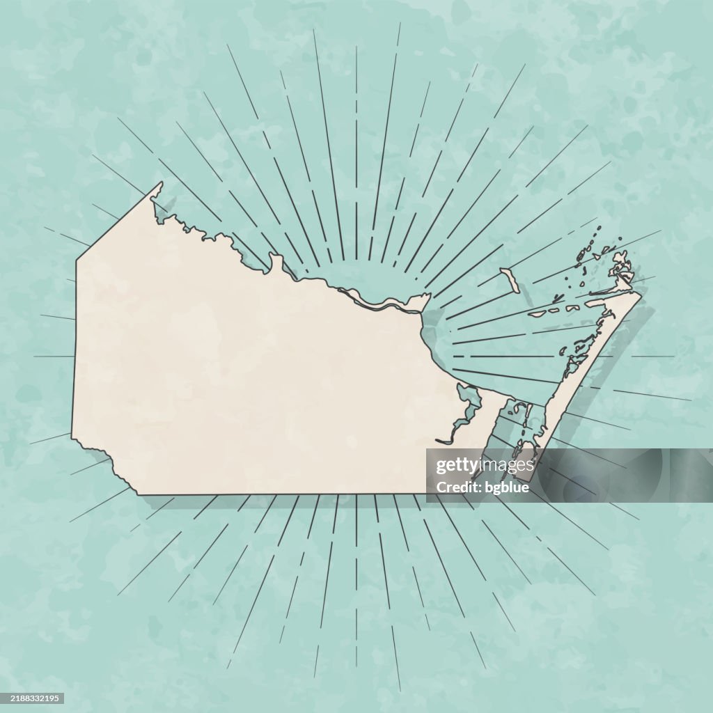 Nueces County, Texas. Map in retro vintage style - Old textured paper