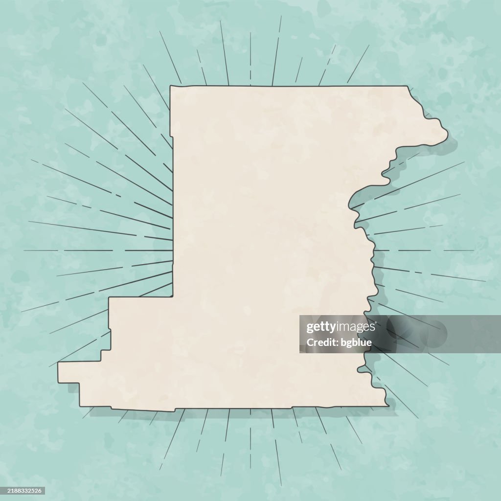 Benton County, Oregon. Map in retro vintage style - Old textured paper