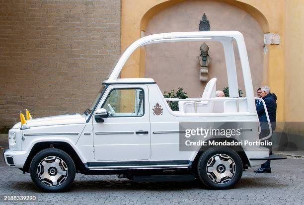 Presentation of the new fully electric popemobile for the pope. Vatican City , December 4th, 2024