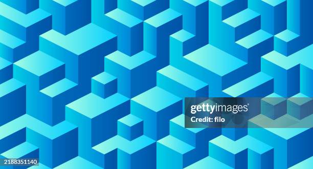 blue 3d cube texture abstract background - sapphire stock illustrations