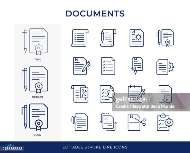 dokumente linie symbole - bewerbungsformular stock-grafiken, -clipart, -cartoons und -symbole