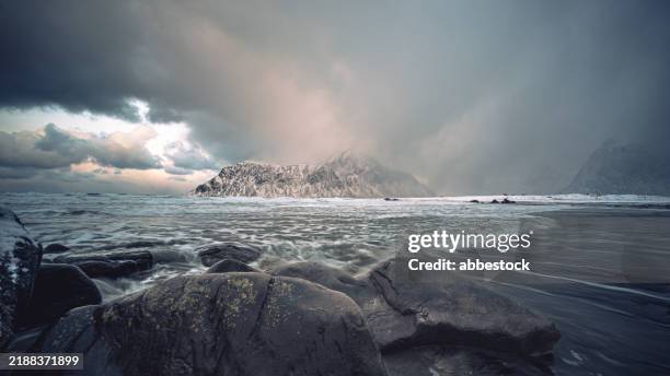 beach on the arctic circle - arctic stock pictures, royalty-free photos & images