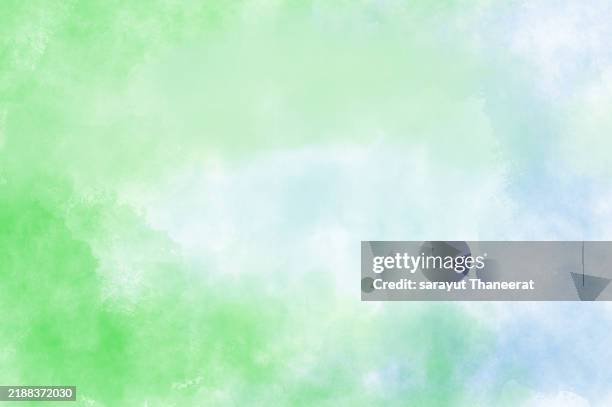 serene green and blue watercolor background. fresh nature pastel texture. calm sky and forest gradient. mint and sky abstract background. tranquil green-blue wash art. nature-inspired watercolor design. soft green and aqua blend. refreshing pastel waterco - inkt stockfoto's en -beelden