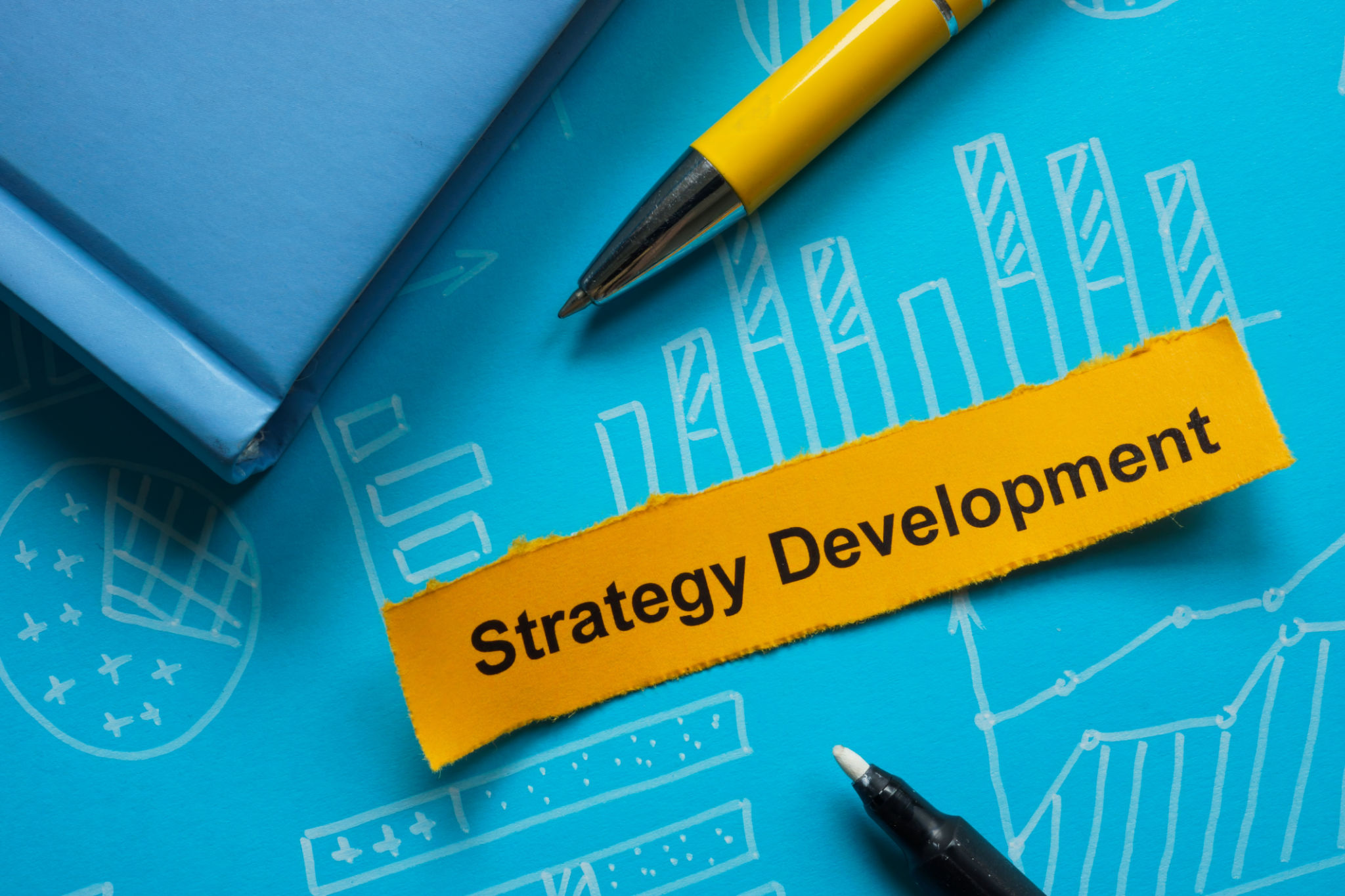 Strategy development with charts. Business planning. Strategy development with charts. Business planning.