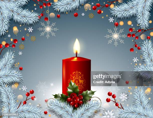 rot weihnachten kerze - weihnachten kerze stock-grafiken, -clipart, -cartoons und -symbole