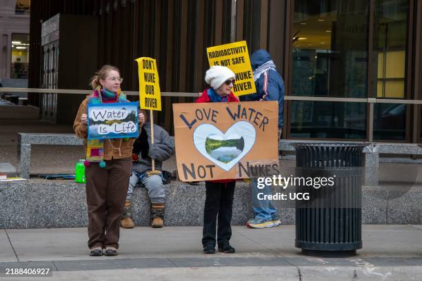 Minneapolis, Minnesota. Rally to stop Xcel Energy's request to extend, for 20 more years, the current operating license of Monticello Nuclear...