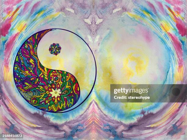 ying yang infinity - kundalini yoga stock illustrations