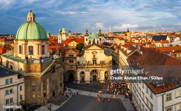 high angle view of buildings in city - elhan stock pictures, royalty-free photos & images