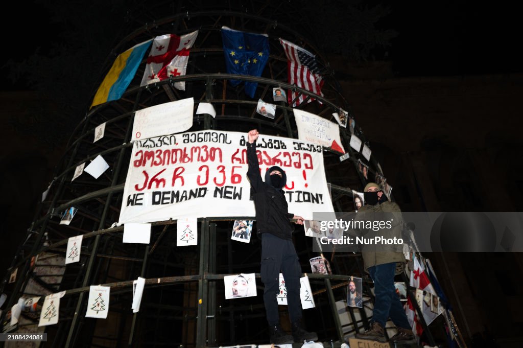 Massive Protest For The Eleventh Night In Tbilisi