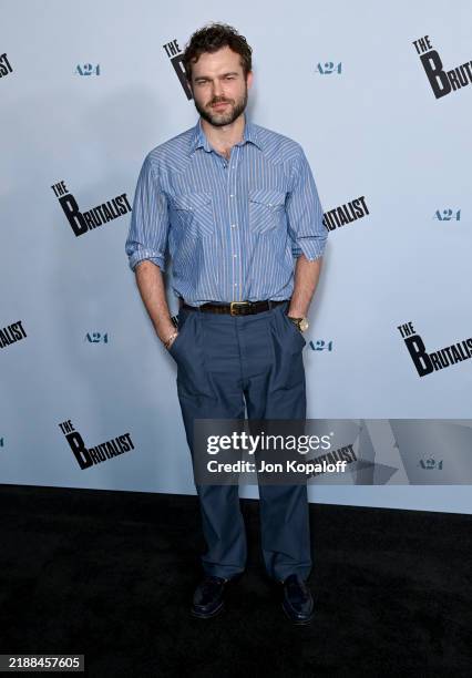 Alden Ehrenreich attends the Los Angeles special Screening of A24's "The Brutalist" at Vista Theatre on December 05, 2024 in Los Angeles, California.