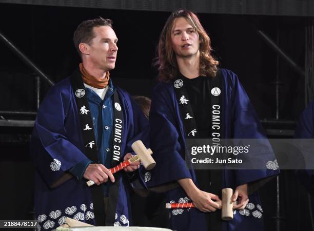 Benedict Cumberbatch and Ansel Elgort attend day 1 of Tokyo Comic Con 2024 Opening Ceremony at Makuhari Messe on December 06, 2024 in Chiba, Japan.