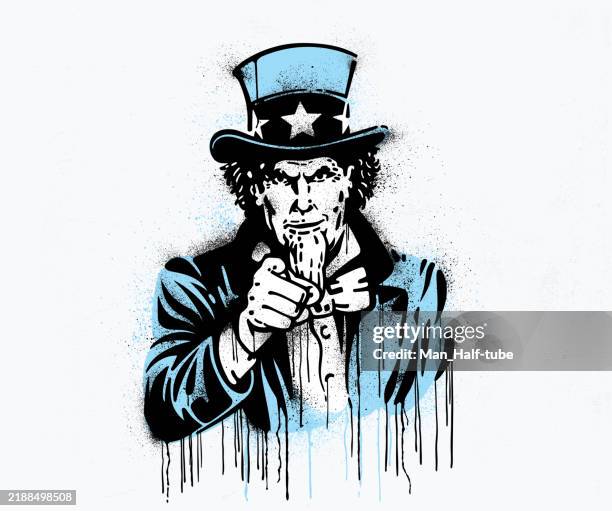 uncle sam graffiti - uncle sam drawing stock illustrations