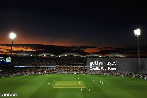 General view inside the stadium during day one of the Men's Test Match series between Australia and India at Adelaide Oval on December 06, 2024 in...