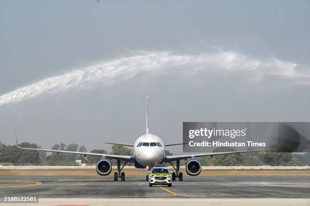 The Noida International Airport conducted a first flight validation test at the newly built airport in Noida , on December 9, 2024 in Greater Noida,...