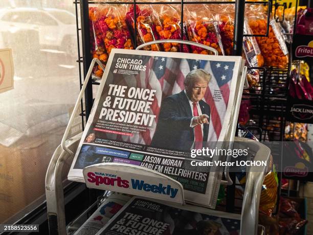 Une du Chicago Sun Times sur la victoire de Donald Trump à l'élection présidentielle le 7 novembre 2024.