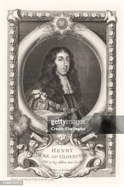 Henry Stuart, Henry of Oatlands, Duke of Gloucester, 1640-1660. Brother of King Charles II of England. With lace cravat, robes of the Order of the...