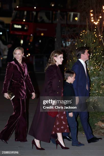 Zara Tindall, Princess Beatrice of York, Christopher Woolf and Edoardo Mapelli Mozzi attend the 'Together At Christmas' Carol Service at Westminster...