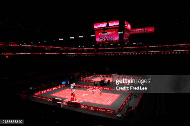 General view of the a training session ahead of BWF World Tour Finals 2024 at Hangzhou Olympic Sports Centre Stadium on December 10, 2024 in...