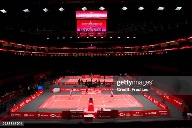 General view of the a training session ahead of BWF World Tour Finals 2024 at Hangzhou Olympic Sports Centre Stadium on December 10, 2024 in...