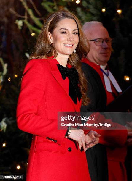 Catherine, Princess of Wales attends the 'Together At Christmas' Carol Service at Westminster Abbey on December 6, 2024 in London, England....