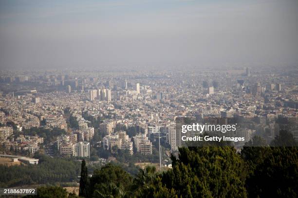 View from the Presidential Palace on December 10, 2024 in Damascus, Syria. Parts of the palace were ransacked in recent days as rebel forces in Syria...