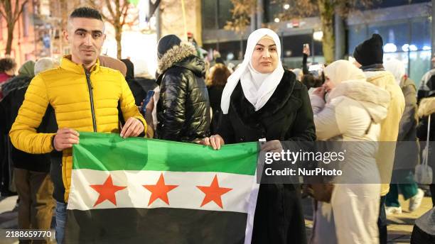 Syrians Celebrate The Fall Of The Syrian Regime And Its Head, in Mets, France, on december 08, 2024.