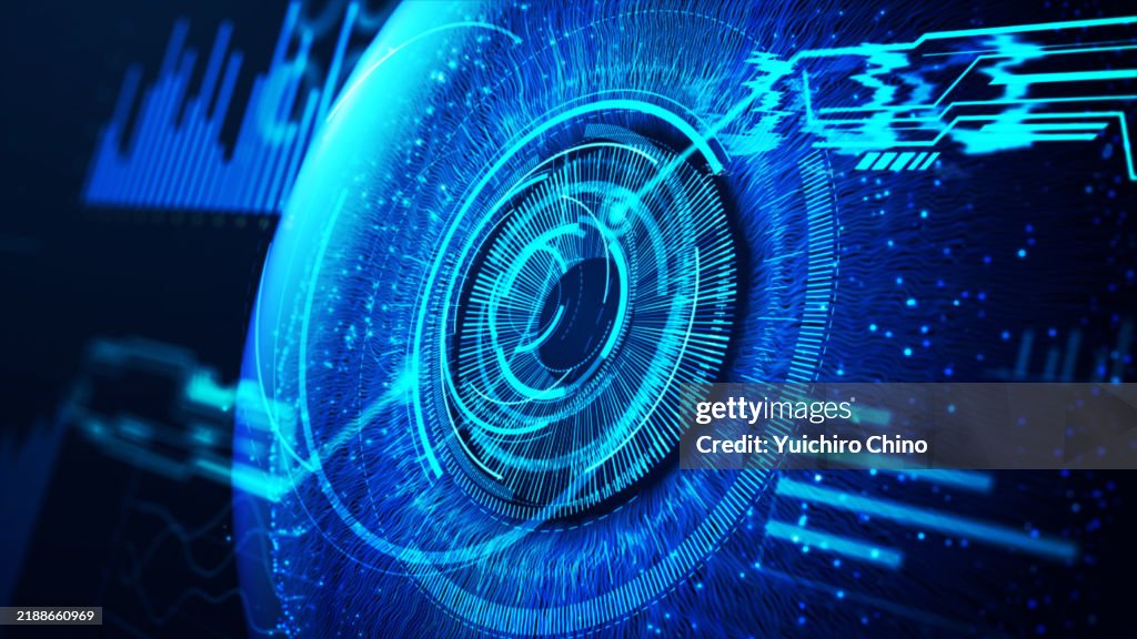 Eye and futuristic technology data