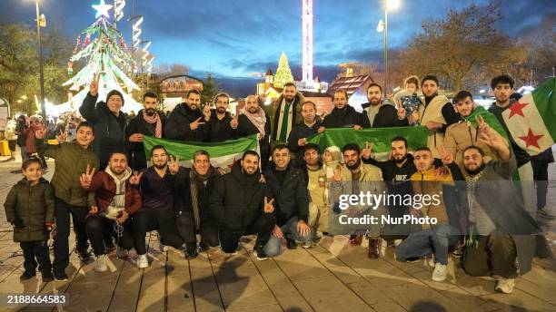 Syrians Celebrate The Fall Of The Syrian Regime And Its Head, in Mets, France, on december 08, 2024.