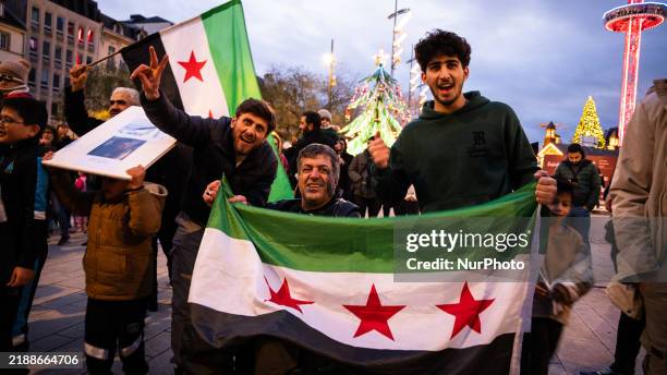 Syrians Celebrate The Fall Of The Syrian Regime And Its Head, in Mets, France, on december 08, 2024.
