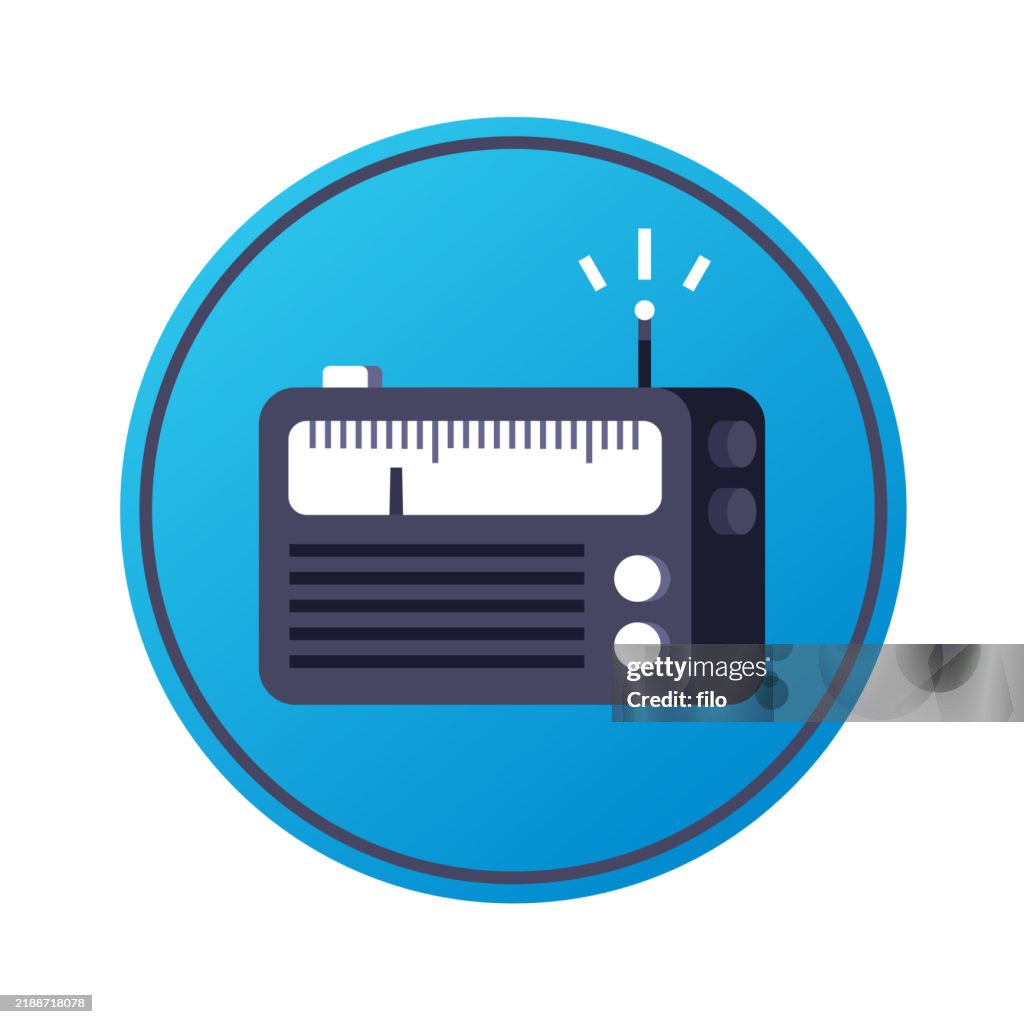 Radio Signal Retro Design Element Symbol Button Icon