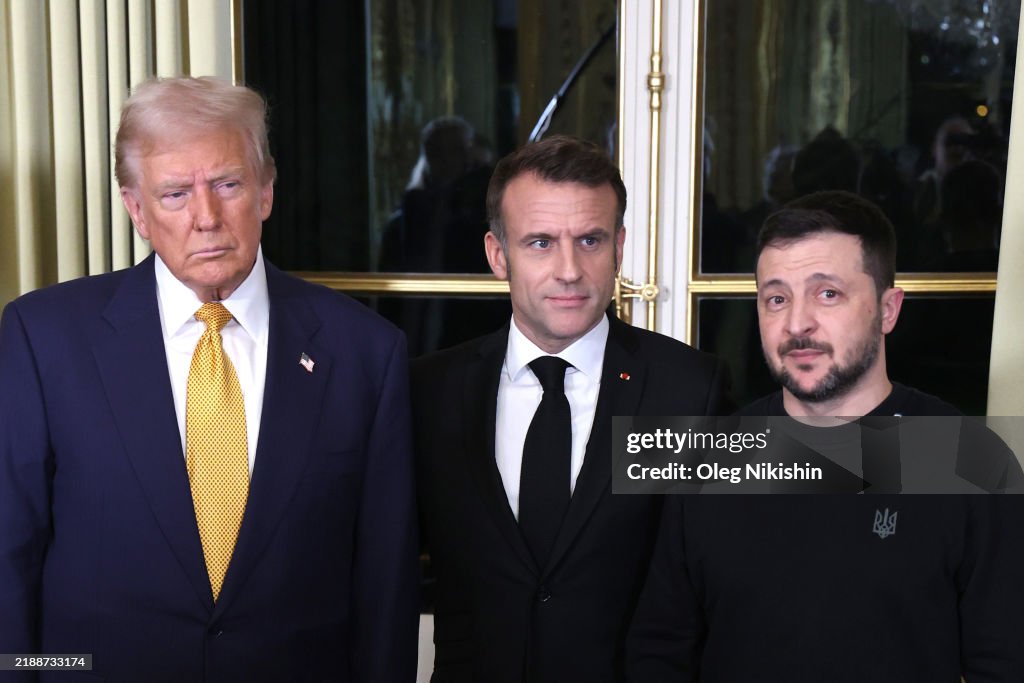President-Elect Trump Meets Macron And Other Dignitaries In Paris Ahead Of Notre-Dame Reopening