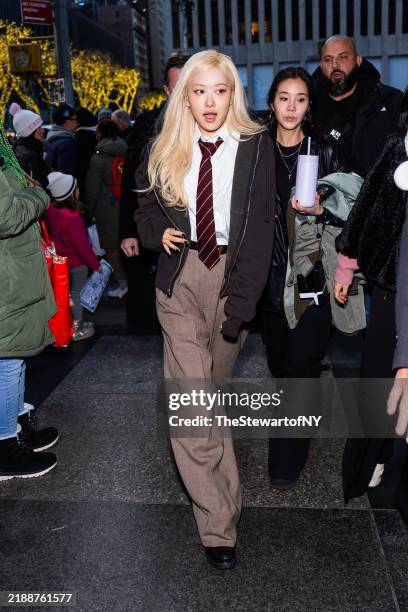 Rosé, aka Roseanne Park MBE, is seen in Midtown on December 07, 2024 in New York City.