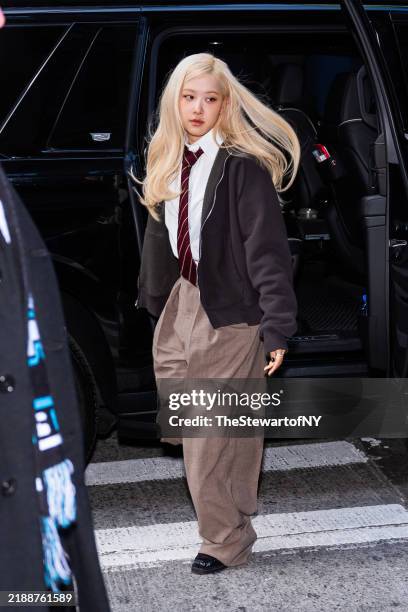 Rosé, aka Roseanne Park MBE, is seen in Midtown on December 07, 2024 in New York City.