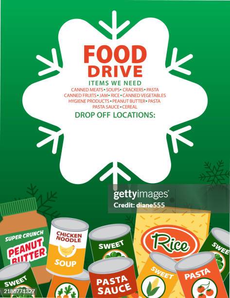 food drive donation poster template with copy space - food pantry stock illustrations