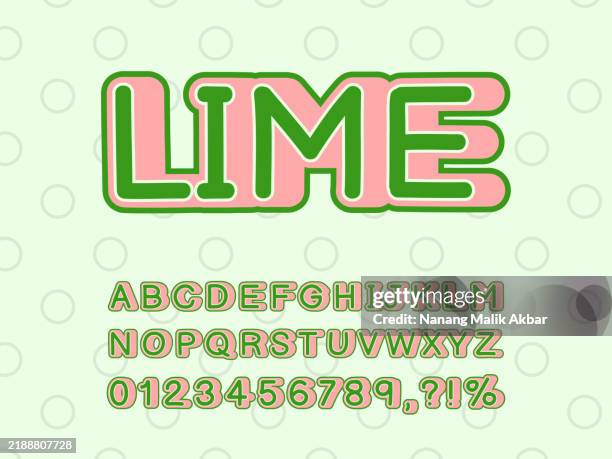 lime 3d editable text effect. effect saved in graphic styles - lime background stock illustrations