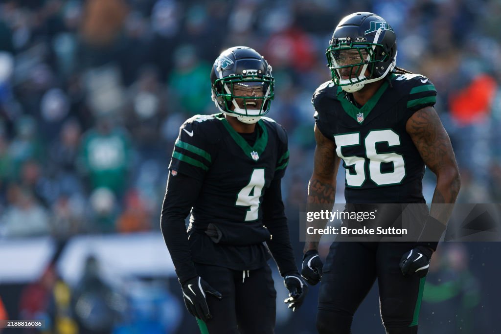 Quincy Reed Cornerback D.J. Reed of the New York Jets and linebacker Quincy... News ...