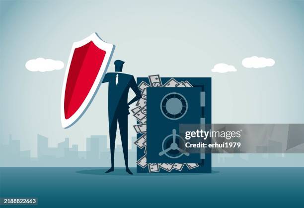security system - safe locker stock illustrations