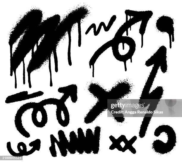 sprühen sie graffiti-symbole designelemente - krümel stock-grafiken, -clipart, -cartoons und -symbole