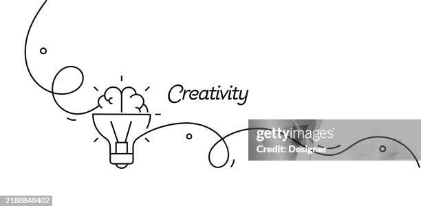 one continuous line drawing of creativity icon. single line vector illustration - creativity stock illustrations