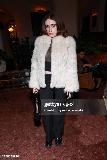 Rachel Sennott at the Netflix & CULTURED dinner celebrating Malcolm Washington & Njideka Crosby at Chateau Marmont on December 11, 2024 in Los...