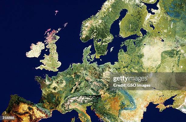 relief map of europe - map europe stock pictures, royalty-free photos & images