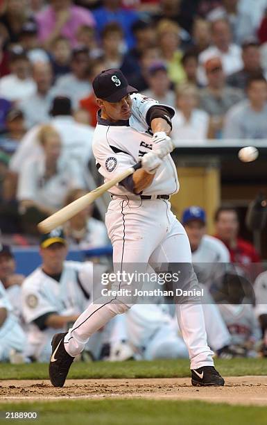 Bret Boone hits during the Home Run Derby part of the 74th Major League Baseball All Star Game on July 14, 2003 at US Cellular Field in Chicago,...