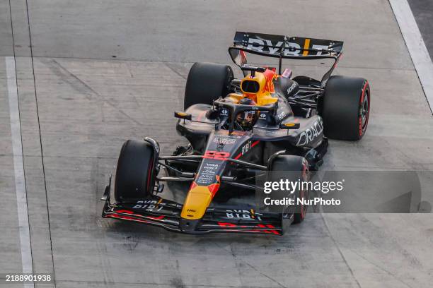 Yuki Tsunoda of Japan spotted driving the RB20 F1 race car no 22, on track of Oracle Red Bull Racing Formula One Team, during post season test day at...