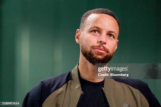 Stephen Curry, basketball player for the NBA's Golden State Warriors, during an interview on "The Circuit with Emily Chang" in Menlo Park,...