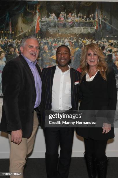 Nick Korniloff, Franklin Sirmans, and Pamela Cohen attend the VIP opening of Art Miami during Miami Art Week 2024 on December 3, 2024 in Miami,...