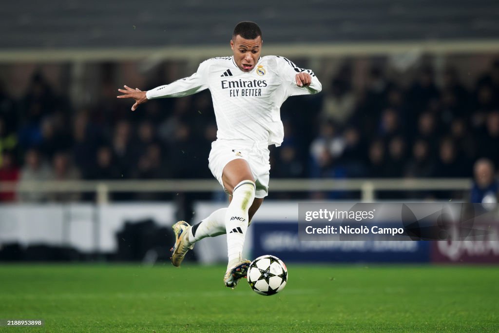 Mbbappe Real Kylian Mbappe of Real Madrid CF in action during the UEFA Champions ...