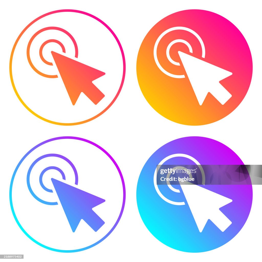 Cursor. Round icons with color gradients