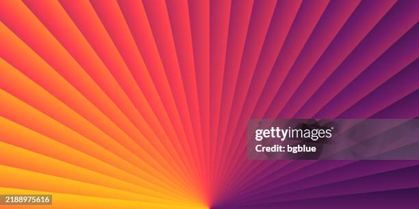abstract design with light rays and orange circular gradient - trendy background - cone shape stock illustrations