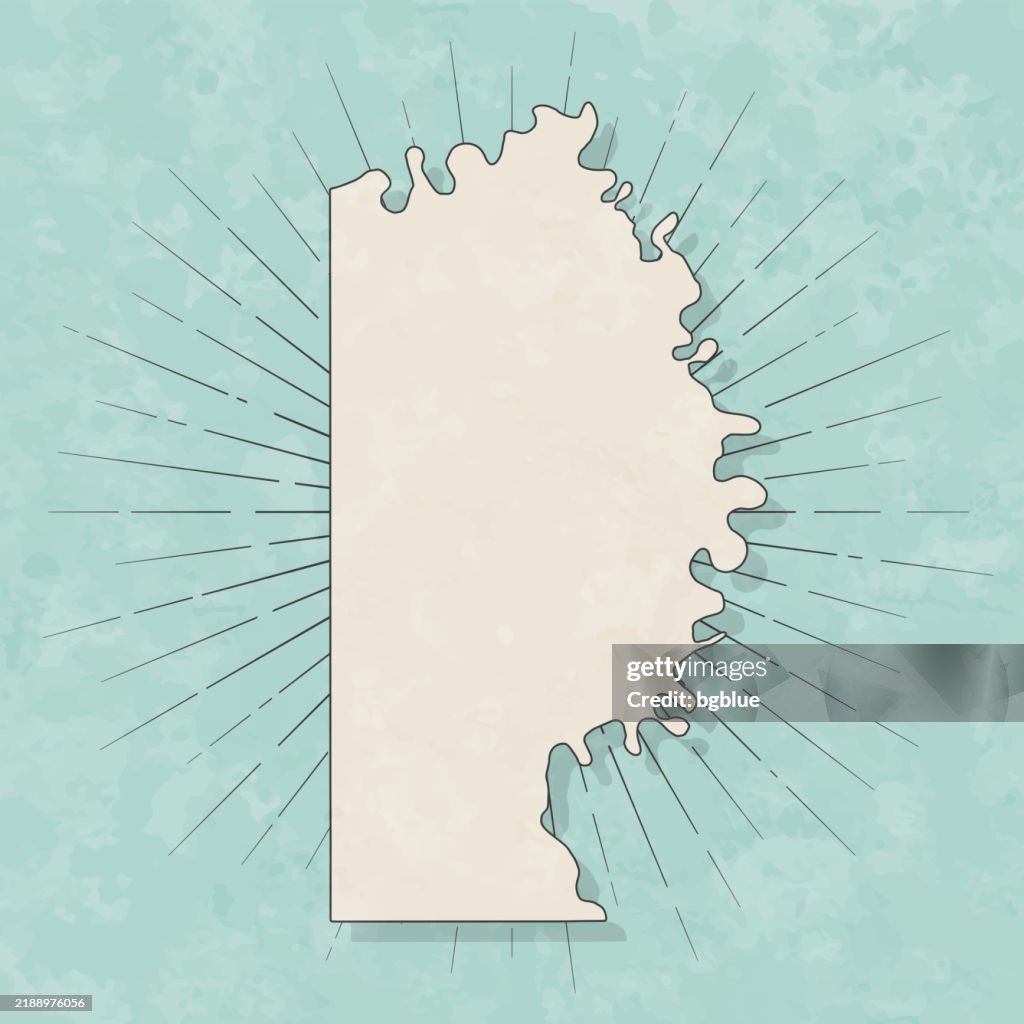Miller County, Arkansas. Landkarte im Retro Vintage Stil - Altes Strukturpapier