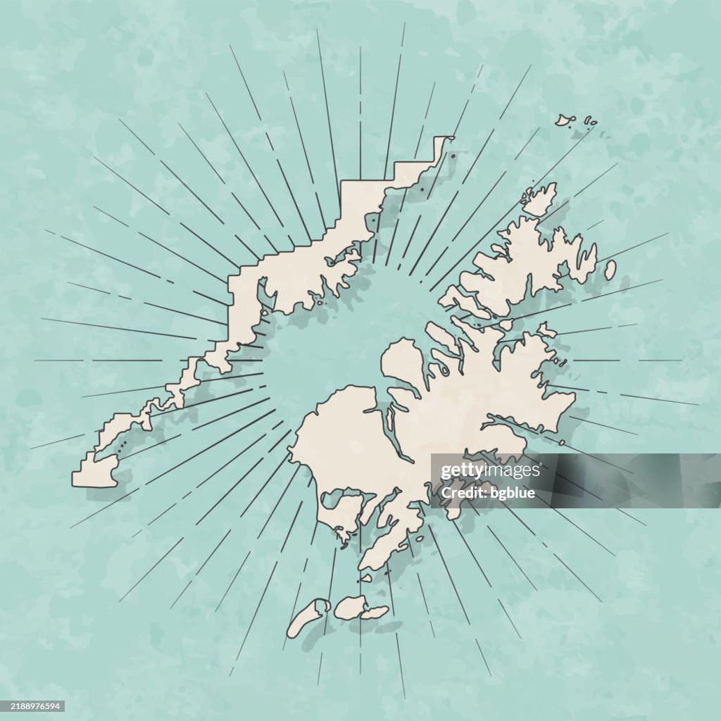 Kodiak Island, Alaska. Map in retro vintage style - Old textured paper